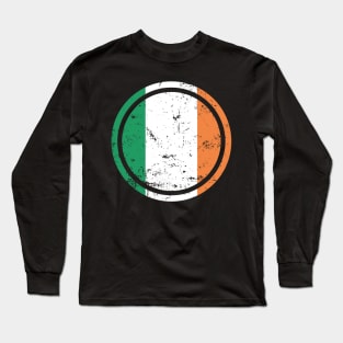 Circle Flag of Ireland Irish St Patrick's Day Long Sleeve T-Shirt